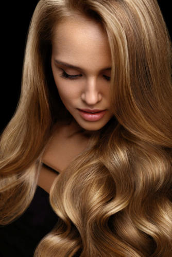 Volume Hair. Beautiful Woman Model With Long Blonde Hair